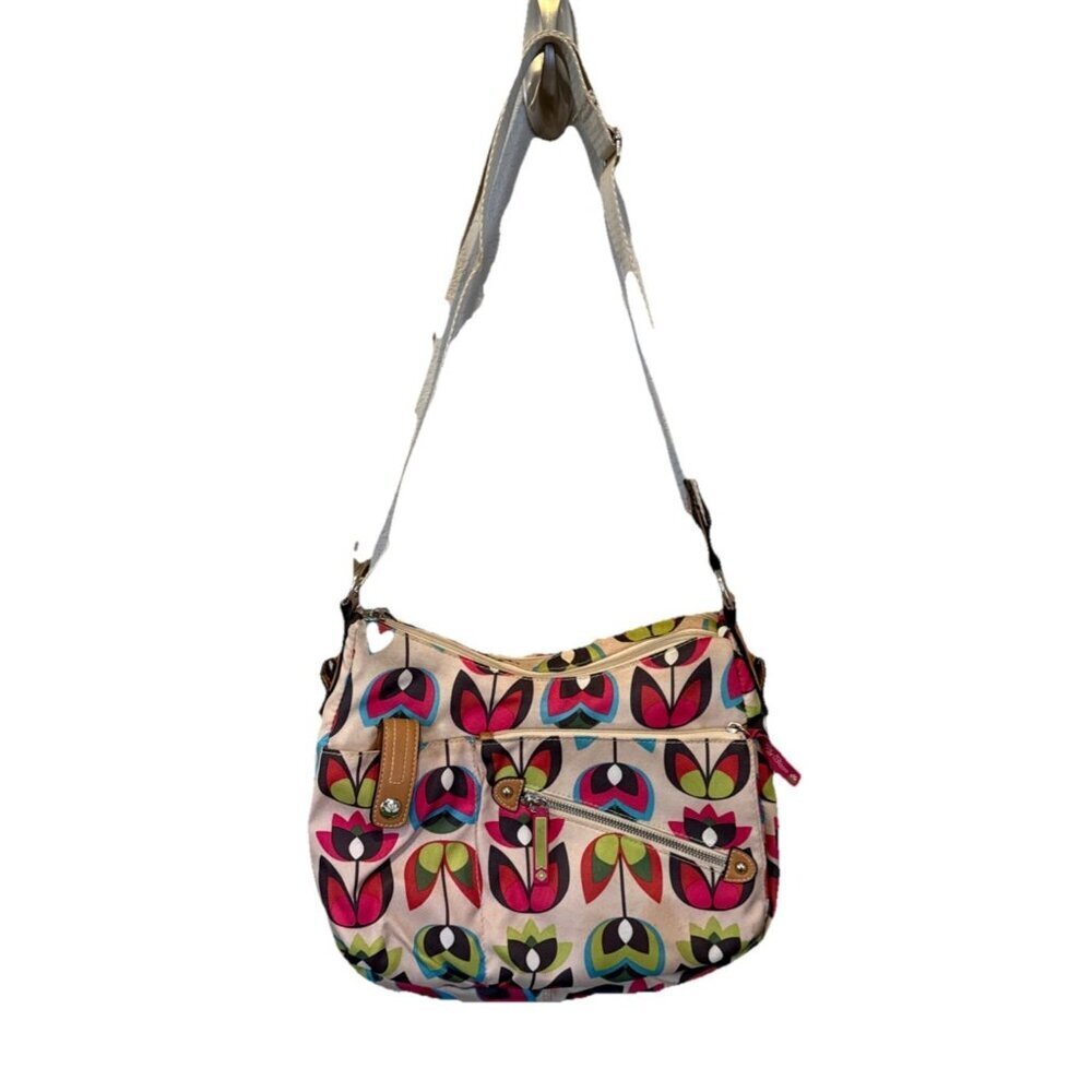 Lily Bloom Canvas Floral Print Shoulder Bag/Purse Fall